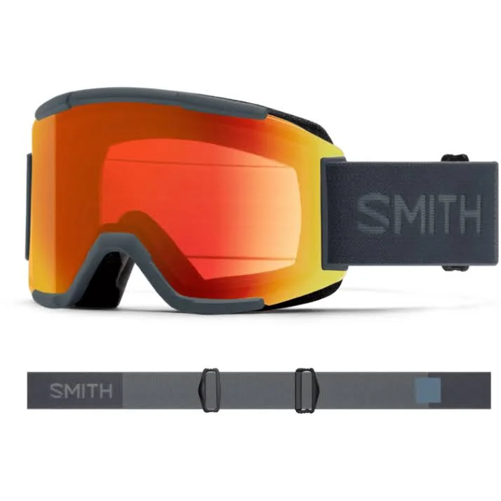 SMITH SQUAD MEDIUM FIT SLATE CHROMAPOP EVERYDAY RED MIRROR/CLEAR LENS